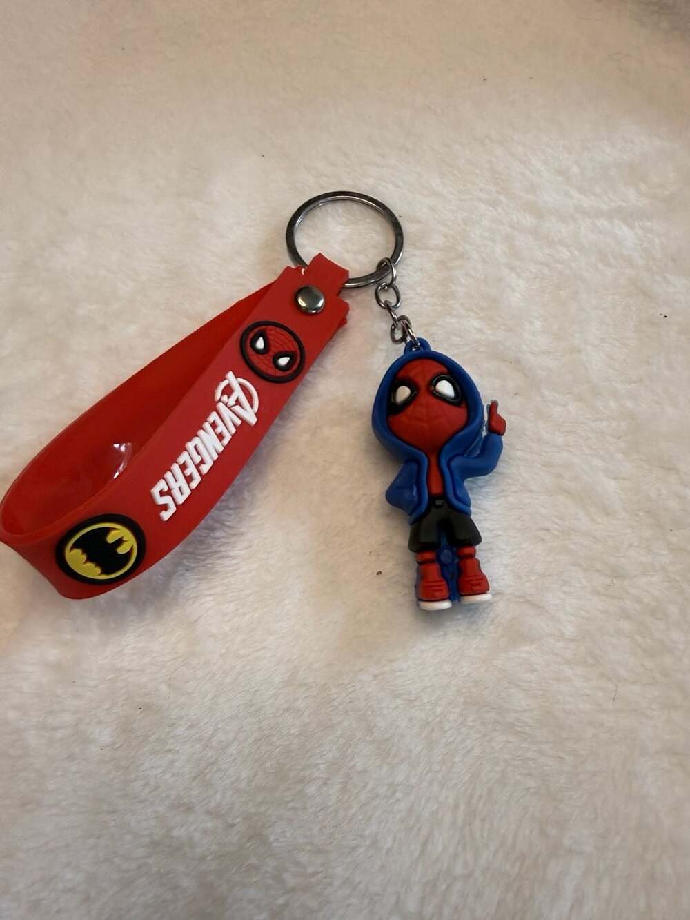 Avengers Spider-Man Silicone Rubber Keychain with Wristlet Strap